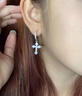 BJYL菱形十字架耳環(huán)男士單只潮流耳釘男生耳墜小眾設計感高級百搭耳飾 單只 曬單實(shí)拍圖