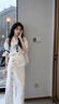 溫格芳連衣裙女2026春季新款小個(gè)子韓系穿搭高級松弛感時(shí)尚套裝氣質(zhì)長(cháng)裙 白色套裝 M 曬單實(shí)拍圖