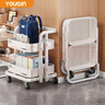 優(yōu)勤（YOUQIN）書(shū)包置物架書(shū)本可移動(dòng)小推桌下收納書(shū)架帶輪落地桌邊放包神器 白色2層【免組裝】靜音滑輪 曬單實(shí)拍圖
