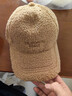 紅蜻蜓帽子女秋冬季韓版ins字母寬檐棒球帽顯臉小加絨加厚保暖鴨舌帽 卡其 均碼 帽圍可調（56-60CM） 曬單實(shí)拍圖