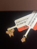 FUSSEM足金手鏈串珠DIY配件黃金吊墜 編織繩手串桃花隔珠純金招財小提溜 F桃花吊墜 約0.34g 曬單實(shí)拍圖