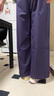 卡帕（Kappa）背靠背運動(dòng)褲女2026新款秋季寬松休閑直筒褲闊腿褲長(cháng)褲K0F82AX82 暗葡萄紫-4617 XL 曬單實(shí)拍圖