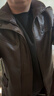 皮爾卡丹（pierre cardin）皮衣外套男士中長(cháng)款休閑高級感潮牌皮夾克大衣痞帥加大碼機車(chē)風(fēng)衣 咖啡 L 【160-180斤】 曬單實(shí)拍圖