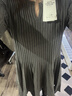 三彩2025冬季新款針織連衣裙V領(lǐng)長(cháng)袖百褶裙短裙A字裙氣質(zhì)M 巖灰 XL 170/92A 曬單實(shí)拍圖