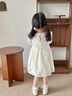 幼歌（YOUGE）夏季新品嬰幼兒甜美法式精致繡花清涼無(wú)袖連衣裙 花漾白（73-80三角爬） 100 cm 曬單實(shí)拍圖