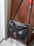 GROTTO個(gè)樂(lè )26年新款黑石嬉皮托特包真皮大容量單肩斜挎包通勤軟包 經(jīng)典黑L 亮銀 曬單實(shí)拍圖