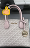 MICHAEL KORSMercer中號MK女包粉色風(fēng)琴包手提單肩35S1GM9M禮物女士輕奢包包 曬單實(shí)拍圖