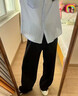 拉夏貝爾窄版西裝褲女春秋2026新款高級感垂感高腰加長(cháng)直筒闊腿褲 曬單實(shí)拍圖