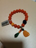 歐采妮（OUCERNY）天然保山南紅蜜蠟手串單圈琥珀鑲嵌蜜蠟雕刻小腳丫物手鏈柿子紅 曬單實(shí)拍圖
