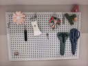 小匠材洞洞板墻上置物架免打孔宿舍客廳墻面五金工具展示收納架40*60白 曬單實(shí)拍圖
