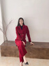 晨芙小香風(fēng)西裝外套女春秋高級感氣質(zhì)名媛小個(gè)子時(shí)尚洋氣休閑毛呢西服 (常規)單件紅色西裝 L 建議105-115斤 曬單實(shí)拍圖