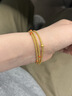中國珠寶黃金手鏈女足金綺夢(mèng)三圈疊戴足金手串送女友老婆情人節生日禮物 足金手串金重約2克 曬單實(shí)拍圖