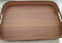 家用餐盤(pán)長(cháng)方形竹木托盤(pán)竹質(zhì)客廳點(diǎn)心盤(pán)帶把手竹盤(pán)子餐具酒店茶盤(pán) 胡桃色-方形提手【45*33*5】 曬單實(shí)拍圖