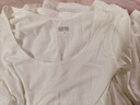 優(yōu)衣庫女裝HEATTECH U領(lǐng)T恤/8分袖保暖衣478934 485810 485810/00白色 S 曬單實(shí)拍圖