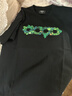 GBGOODBRAND 2025SS 立體綠植刺繡地圖輕奢時(shí)尚高級感LOGO短袖T恤 黑色 * L 曬單實(shí)拍圖