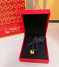 中國黃金（CHINA GOLD）黃金吊墜男女款足金小胖福金坨坨平安金鎖項鏈婦女節禮物嬰兒滿(mǎn)月 【今/次日達】胖福金坨+金珠【黑繩】約0.5g 曬單實(shí)拍圖
