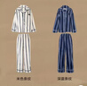 野獸派家居（tbh）男士睡衣 都市野獸黑豹法蘭絨家居服套裝可外穿冬季情侶睡衣女冬 黑豹法蘭絨家居服套裝 深藍條紋 L 曬單實(shí)拍圖