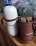 世喜小月齡保溫杯鴨嘴杯316L不銹鋼保溫奶瓶棕杯套+學(xué)飲嘴+直飲吸管 曬單實(shí)拍圖