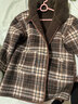 ASK JUNIOR兒童毛呢外套25冬季中大童格紋撞色連帽大衣男童厚實(shí)保暖上衣 曬單實(shí)拍圖