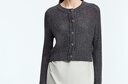 朗姿鏤空亮片針織開(kāi)衫氣質(zhì)高級感時(shí)尚通勤上衣秋季新款 深灰色 S 曬單實(shí)拍圖