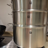 雙立人（ZWILLING）不銹鋼蒸鍋大容量湯鍋蒸籠蒸屜燃氣電磁爐通用Nova Plus多層煮鍋 【升級雙孔設計】湯鍋+2個(gè)蒸籠 3件套 28cm 曬單實(shí)拍圖