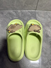 土豆屋兒童拖鞋中大童小孩室內外防滑軟底親子卡皮巴拉涼拖鞋 綠色220碼 曬單實(shí)拍圖
