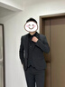 花花公子高端商務(wù)男士休閑正裝高級感西裝男新郎結婚西服套裝 兩?？凵罨疑疚餮b+褲子】 送襯衫/領(lǐng)結/領(lǐng)帶 XL 建議120-130斤 曬單實(shí)拍圖