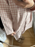 MUJI[自營(yíng)限定款]女士無(wú)側縫 雙層紗織睡衣  軟棉棉內衣 淺粉色格紋 L 曬單實(shí)拍圖