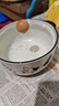 可愛(ài)萌牛陶瓷泡面碗高溫釉下彩耐燙雙耳帶蓋湯碗易清洗可微波爐 【萌趣奶?！颗菝嫱?蓋子 【6英寸920ml大容量】 曬單實(shí)拍圖