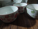陶瓷新款可愛(ài)釉下彩高顏值ins風(fēng)飯碗陶瓷餐具家用陶瓷飯碗 4.5英寸清新水果碗3只裝【花色隨機】 曬單實(shí)拍圖