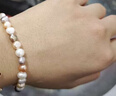 周六福（ZLF）珍珠手鏈女S925銀個(gè)性百搭拼色橢圓淡水珍珠手飾生日禮物 16+3cm 曬單實(shí)拍圖