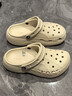 CROCS卡駱馳貝雅云彩洞洞鞋戶(hù)外老爹鞋沙灘女休閑鞋|208186 冬日白-11S 36 /37(230mm) 曬單實(shí)拍圖