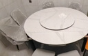 初屋 餐桌 巖板餐桌椅組合現代簡(jiǎn)約伸縮折疊圓桌家用小戶(hù)型實(shí)木飯桌子 全白色-雪山白巖板-101皮椅 1.35m  一桌六椅 曬單實(shí)拍圖