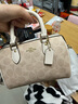 蔻馳（COACH）女包經(jīng)典標志涂層帆布斜挎包時(shí)尚百搭情人節禮物 沙黃色配白色CW329IMXDM 曬單實(shí)拍圖