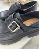 百麗（Belle）復古皮帶扣牛皮樂(lè )福鞋女2026春新商場(chǎng)厚底樂(lè )福鞋F2M1DAM6預售 黑色 35 曬單實(shí)拍圖