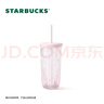 星巴克（Starbucks）春櫻萌寵三角底造型玻璃吸管杯500ml咖啡泡茶水杯子辦公禮物男女 曬單實(shí)拍圖
