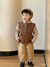 G.duck童裝男童套裝春秋季一歲寶寶衣服兒童春裝學(xué)院風(fēng)三件套2幼兒服裝 米色-口袋熊 90 cm建議身高85-95cm 曬單實(shí)拍圖