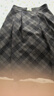 白鹿語(yǔ)優(yōu)雅復古格紋半身裙秋冬新款高腰長(cháng)款A字裙傘裙 黑灰格 L 曬單實(shí)拍圖