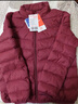 鴨鴨（YAYA）輕薄羽絨服女短款秋冬季新款立領(lǐng)內搭輕便薄款外套內膽排骨上衣 酒紅色 XL 曬單實(shí)拍圖