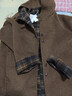 沫晗依美復古含羊毛外套2025冬季新款韻味拼接格紋連帽雙面呢大衣 曬單實(shí)拍圖