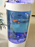 新款半圓客廳家用高清玻璃一體中小型魚(yú)缸靠墻免換水生態(tài)水族箱 定制尺寸請聯(lián)系客服 40*50*138長(cháng)寬高 曬單實(shí)拍圖