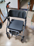 和美德助行器助步器老人殘疾人手推車(chē)鋁合金折疊輕便帶座帶腳踏可推可坐 藍色款 曬單實(shí)拍圖