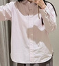 MUJI女式水洗平紋襯衫領(lǐng)長(cháng)袖襯衫襯衣內搭女裝冬季外搭薄款外套 粉紅色條紋 S （155/80A） 曬單實(shí)拍圖