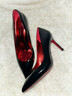 LZJV水鉆紅底高跟鞋女細跟秋冬2026新款絕美性感婚鞋黑色漆皮尖頭單鞋 黑色（跟高7） 37 曬單實(shí)拍圖
