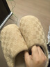 merdor棉拖鞋男士秋冬季室內居家保暖毛毛絨厚底防滑家用情侶拖鞋女冬季 米白色 37/38 曬單實(shí)拍圖