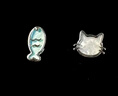 芯奢S999純銀卡通耳釘女藍色小魚(yú)貓咪養耳洞可愛(ài)學(xué)生黨甜妹足銀耳飾 白貓藍魚(yú)耳釘【足銀養耳洞款】 曬單實(shí)拍圖