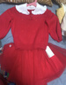 戴維貝拉兒童套裝裙子保暖冬裝中國風(fēng)新年兩件套加絨紅色大童 曬單實(shí)拍圖