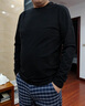 羅蒙（ROMON）莫代爾男士長(cháng)袖t恤2026春秋季新款桑蠶絲圓領(lǐng)衛衣純色打底上衣男 黑色 2XL 54 【建議165斤-185斤】 曬單實(shí)拍圖