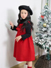 迪士尼（Disney）女童甜美拜年服立體蝴蝶結絨絨背心裙26冬女童洋氣新年紅裙子140 曬單實(shí)拍圖