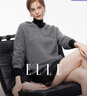 ELLE【明星同款】山羊絨連帽針織衫女2025秋季新款新年慵懶套頭毛衣 深灰 M 曬單實(shí)拍圖
